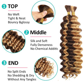 OKVOKV human hair for braiding loose bundle