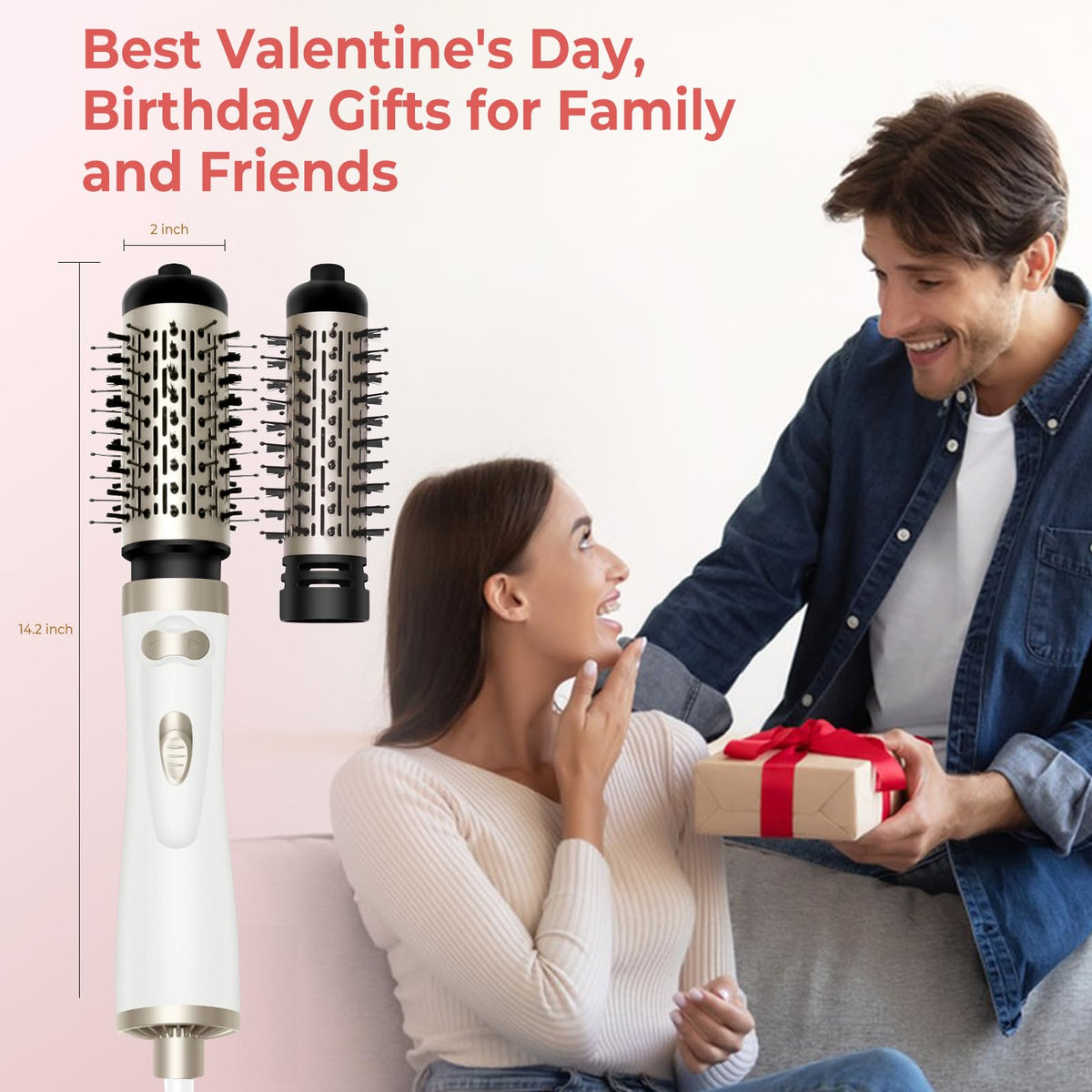 OKWRAP hair dryer brush showcasing 360° swivel power cord