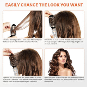 OKWRAP hair dryer brush with 2 inch straightening brush attachment