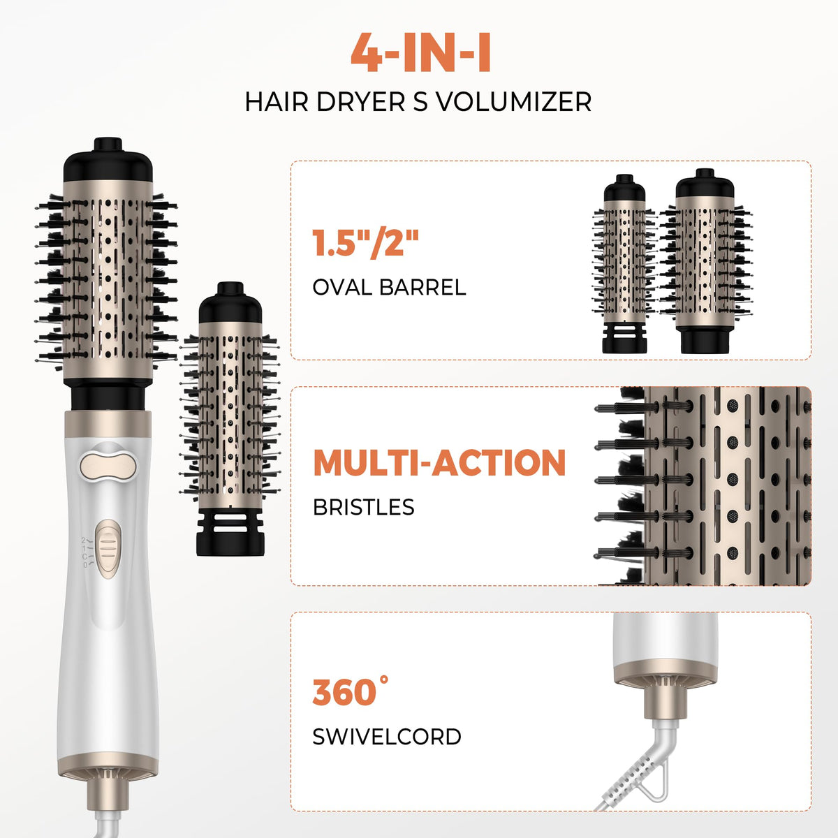 OKWRAP hair dryer brush with negative ionic technology feature