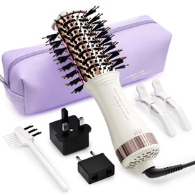 Olaermoso 4-in-1 Travel Dual Voltage Hair Dryer Brush front view