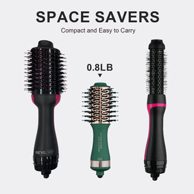 Olaermoso Dual Voltage Hair Dryer Brush in use