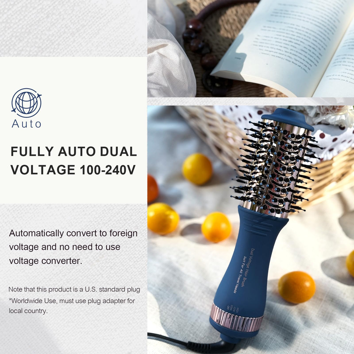 Olaermoso hair dryer brush with Nano Titanium barrel