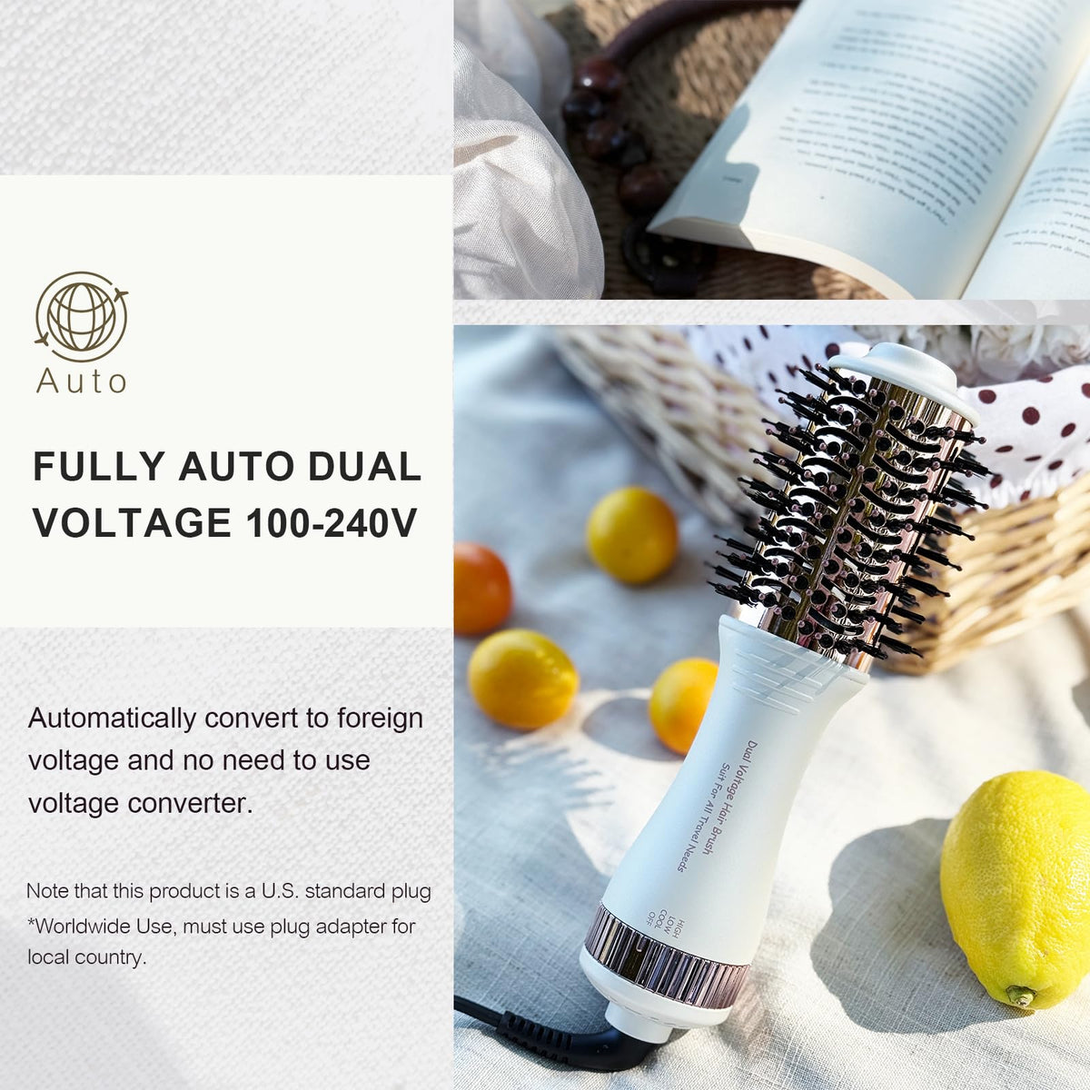 Olaermoso hair dryer brush with Nano Titanium barrel close-up
