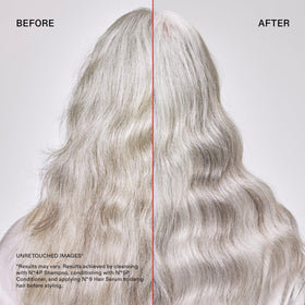 Olaplex N°.4P Blonde support Purple Shampoo in a bathroom setting