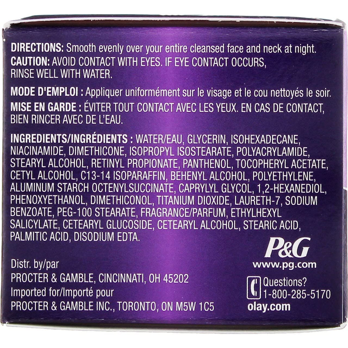 Olay Age Defying Anti-Wrinkle Night Cream 2 oz side view