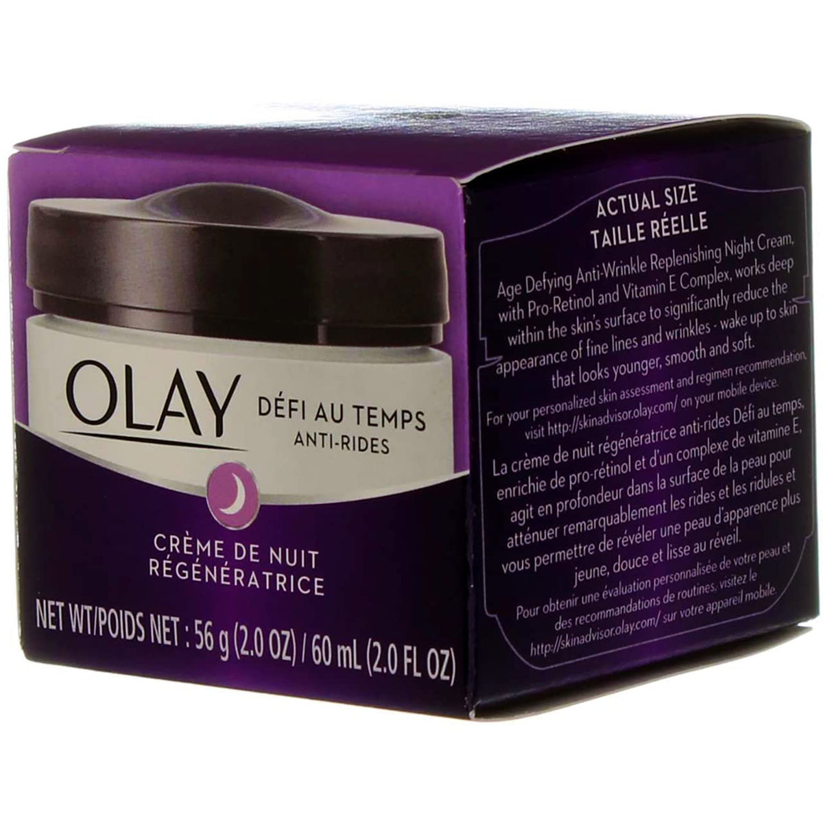 Olay Age Defying Anti-Wrinkle Night Cream application on skin