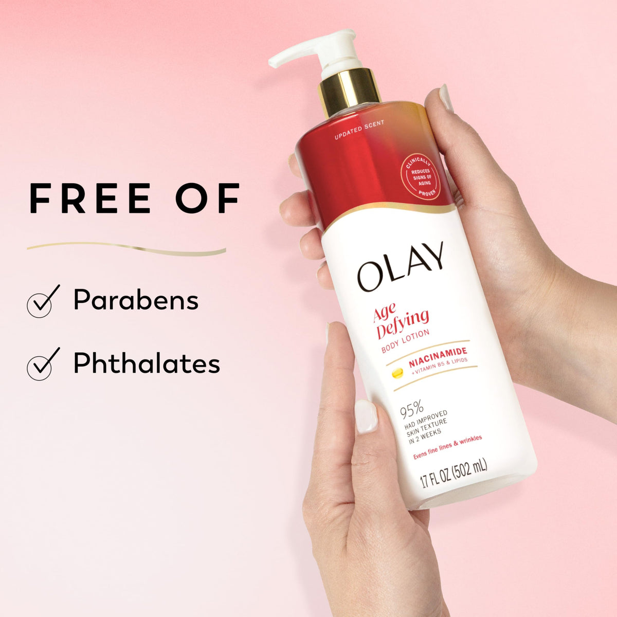 Olay Age Defying Body Lotion side view