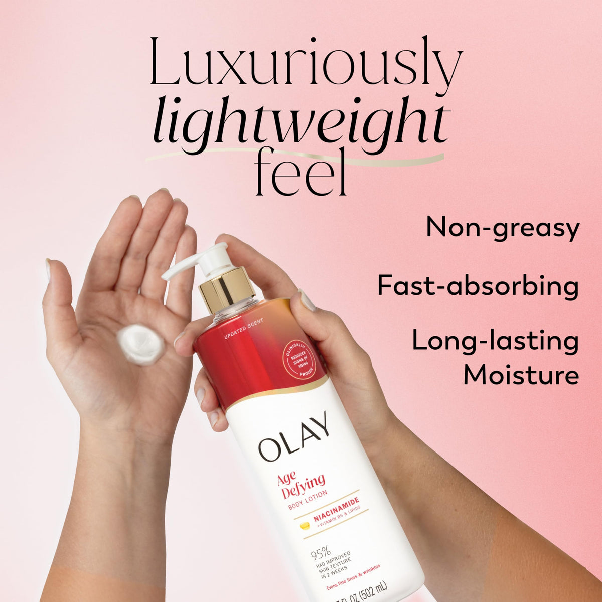 Olay Age Defying Body Lotion texture close-up