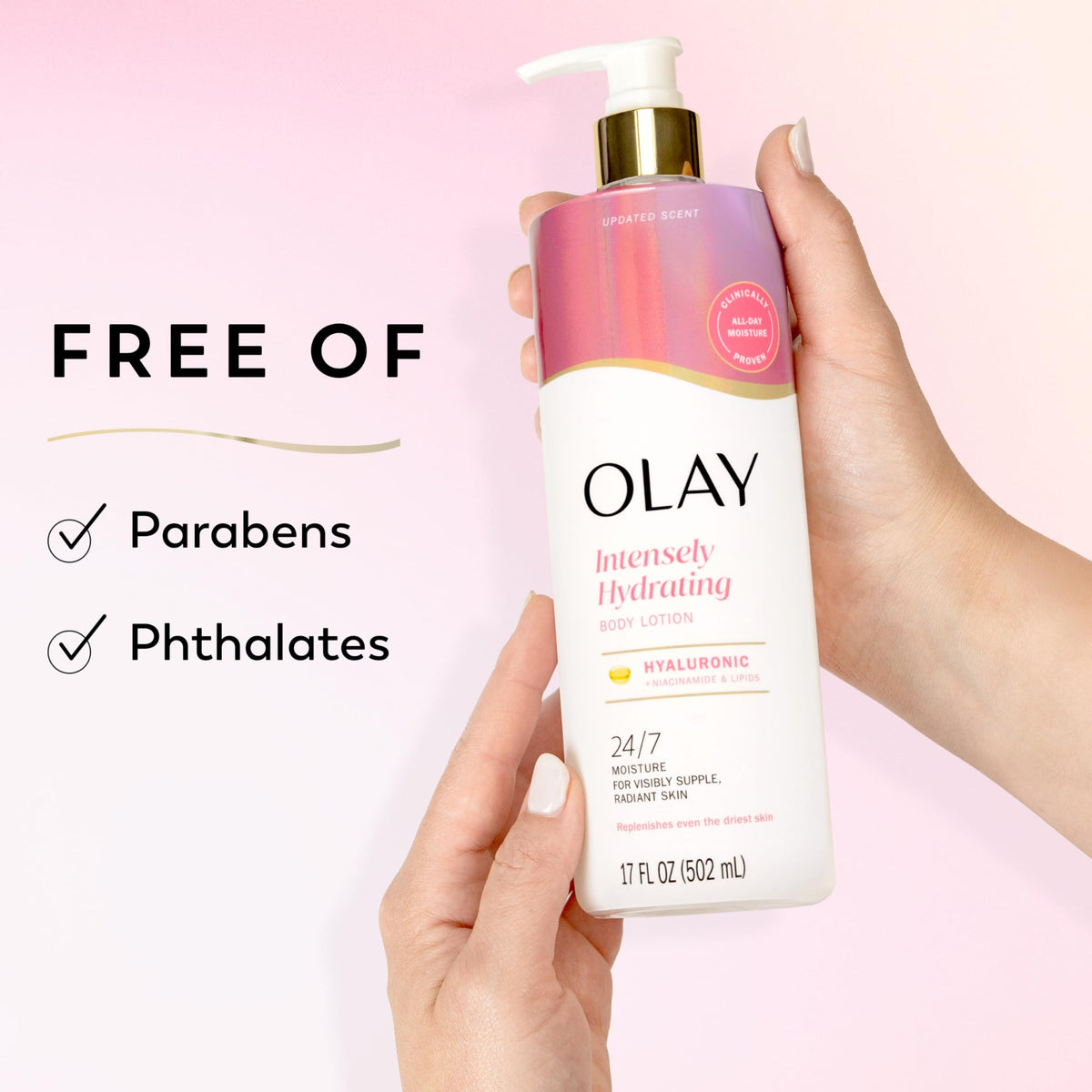 Olay Body Lotion moisturizing effect demonstration