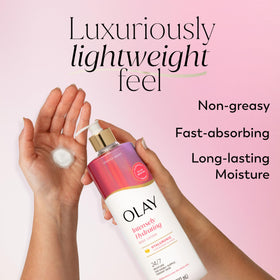 Olay Body Lotion with hyaluronic acid side view