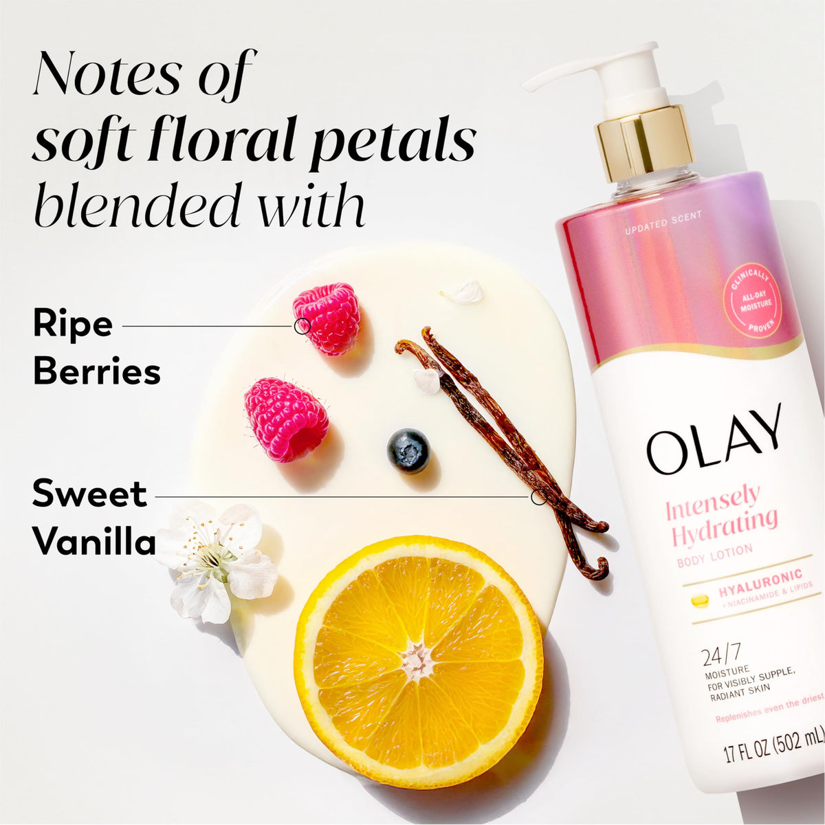 Olay Body Lotion with Vitamin B3 Complex ingredients