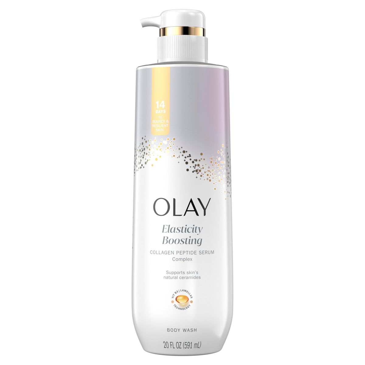Olay Body Wash 20 fl oz front view with creamy texture