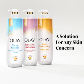 Olay Body Wash alongside other skincare products