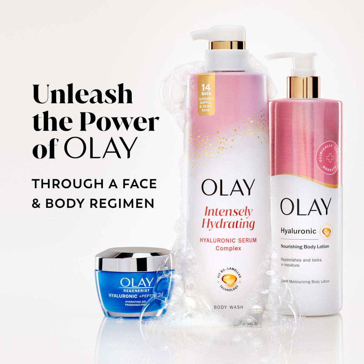 Olay Body Wash bottle side view