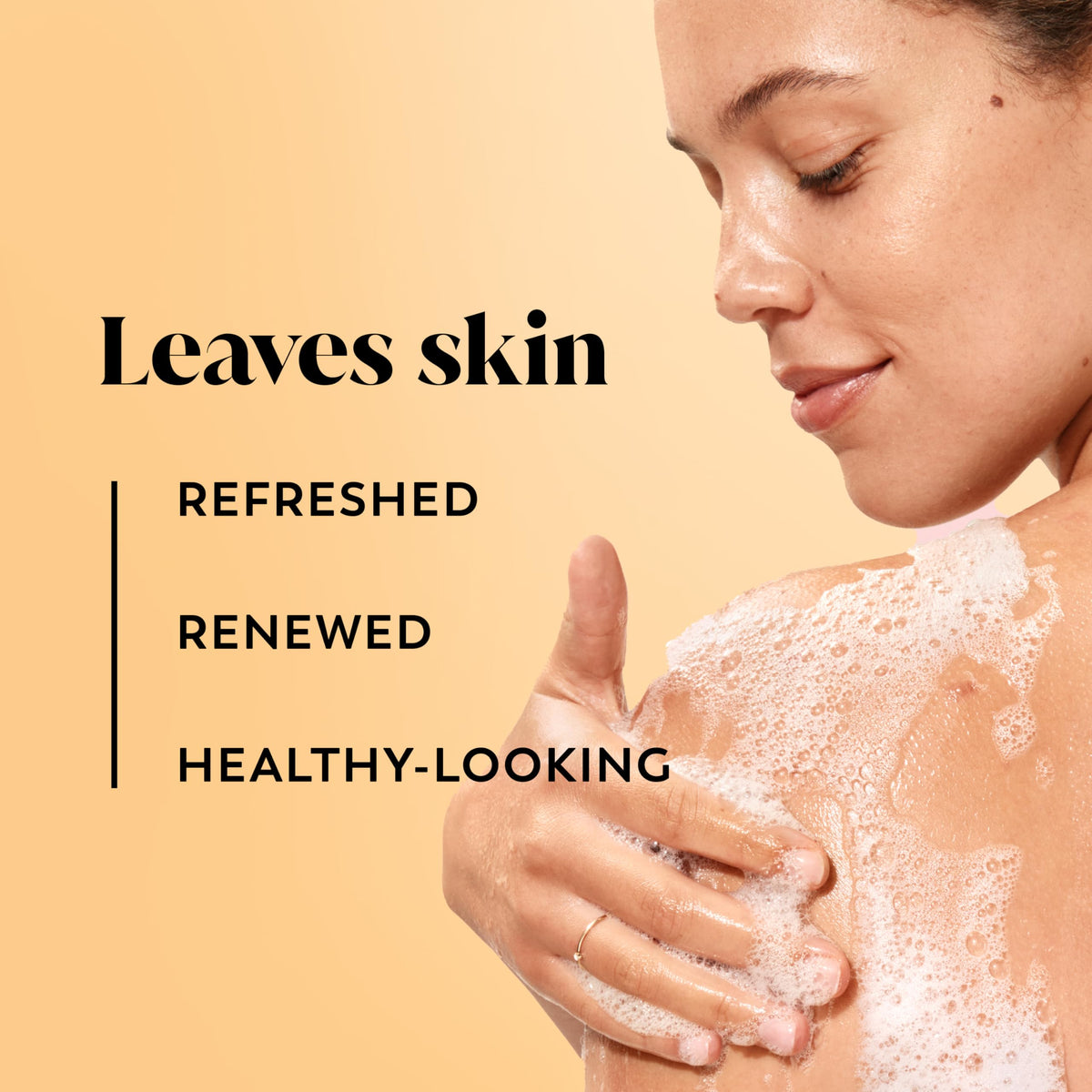 Olay Body Wash Fresh Radiance back view showing ingredients