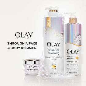 Olay Body Wash lathering on skin