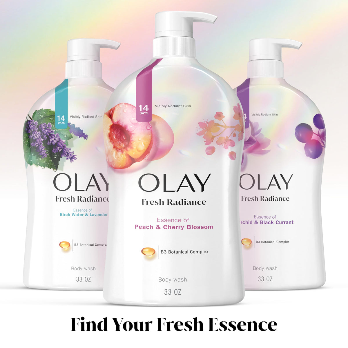 Olay Body Wash pouring onto a hand