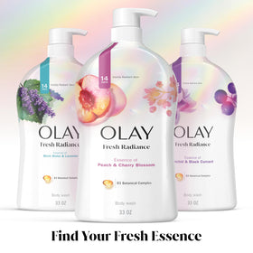 Olay Body Wash pouring onto a hand