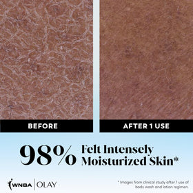 Olay body wash with a refreshing shower scene
