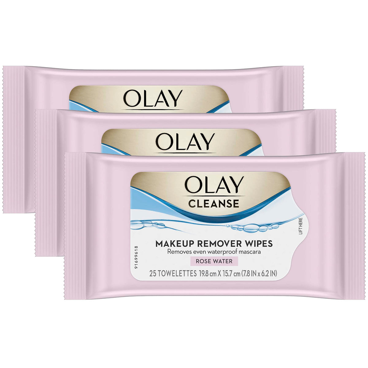 Olay Cleanse Makeup Remover Wipes front view packaging