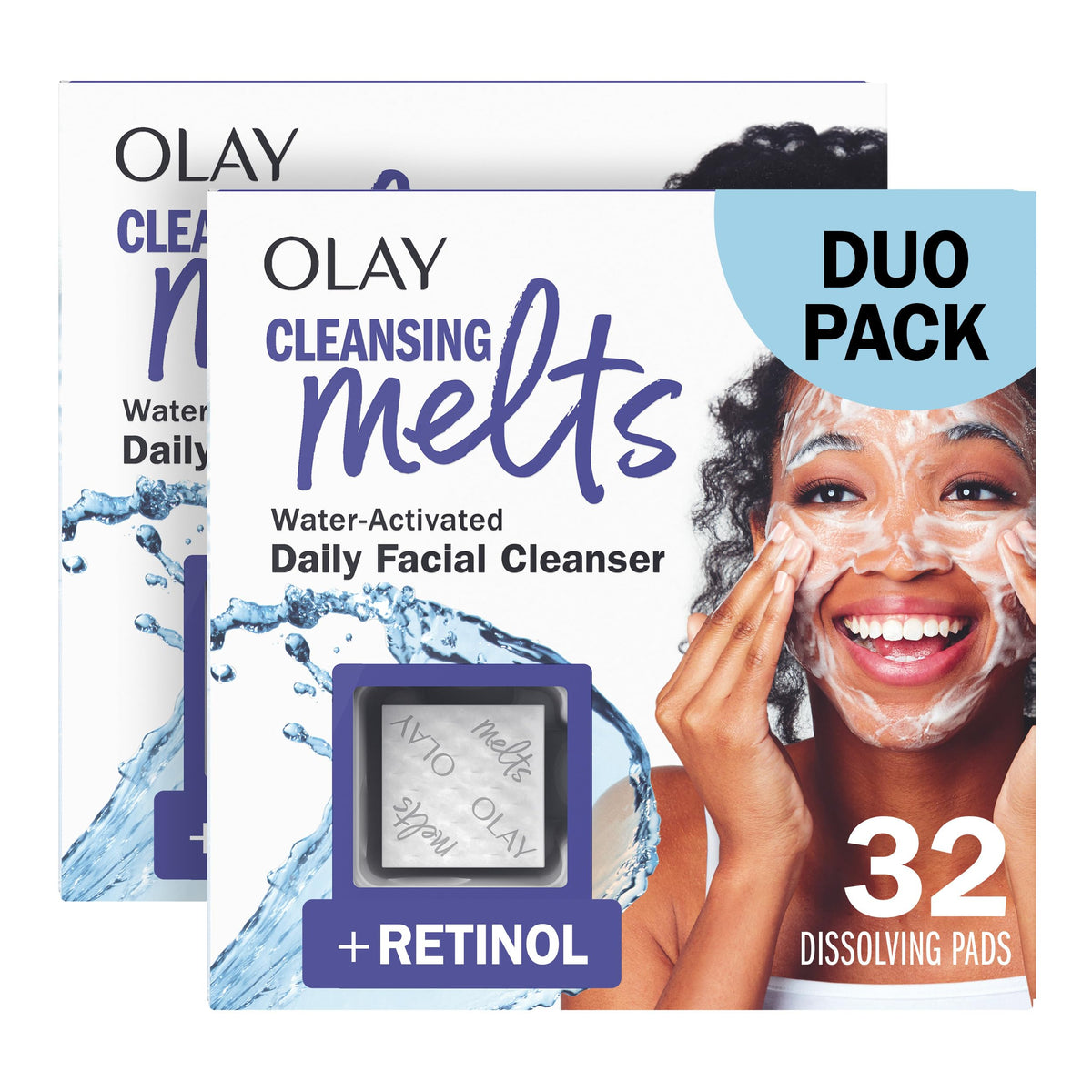 Olay Cleansing Melts front view in resealable pack