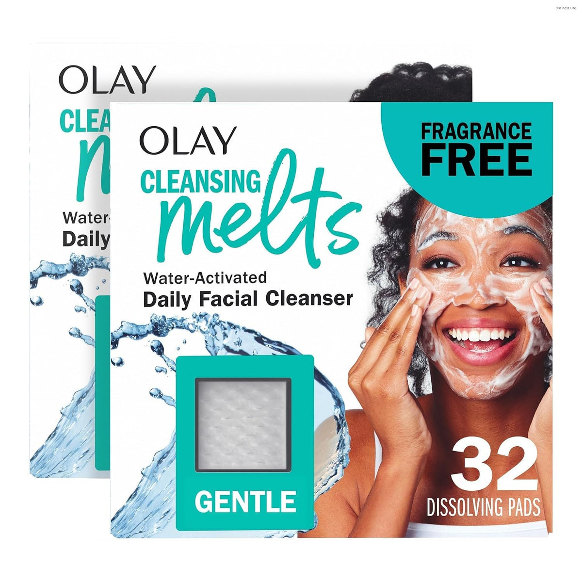 Olay Cleansing Melts Gentle face wash pads packaging front view