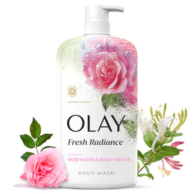 Olay Fresh Radiance Body Wash 29 fl oz front view with Rose Water & Sweet Nectar scent