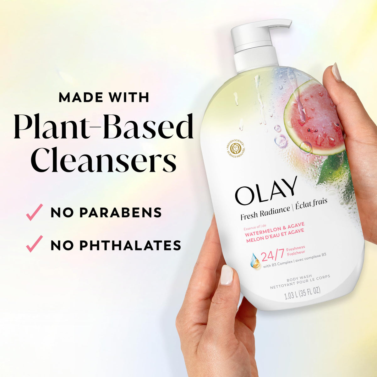 Olay Fresh Radiance Body Wash back view