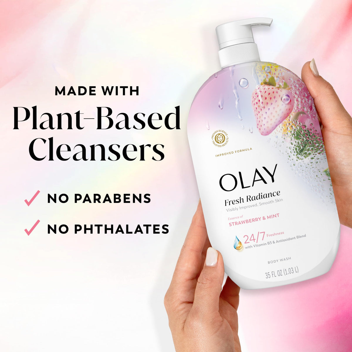 Olay Fresh Radiance Body Wash label details