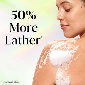 Olay Fresh Radiance Body Wash lathering on skin