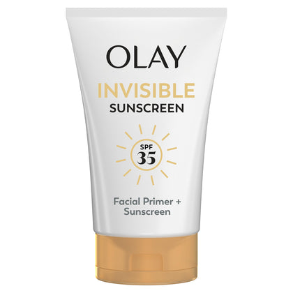 Olay Invisible Sunscreen SPF 35 front view with packaging