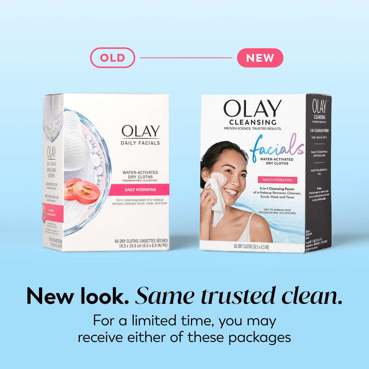 Olay Makeup Remover Wipes showing a single cloth