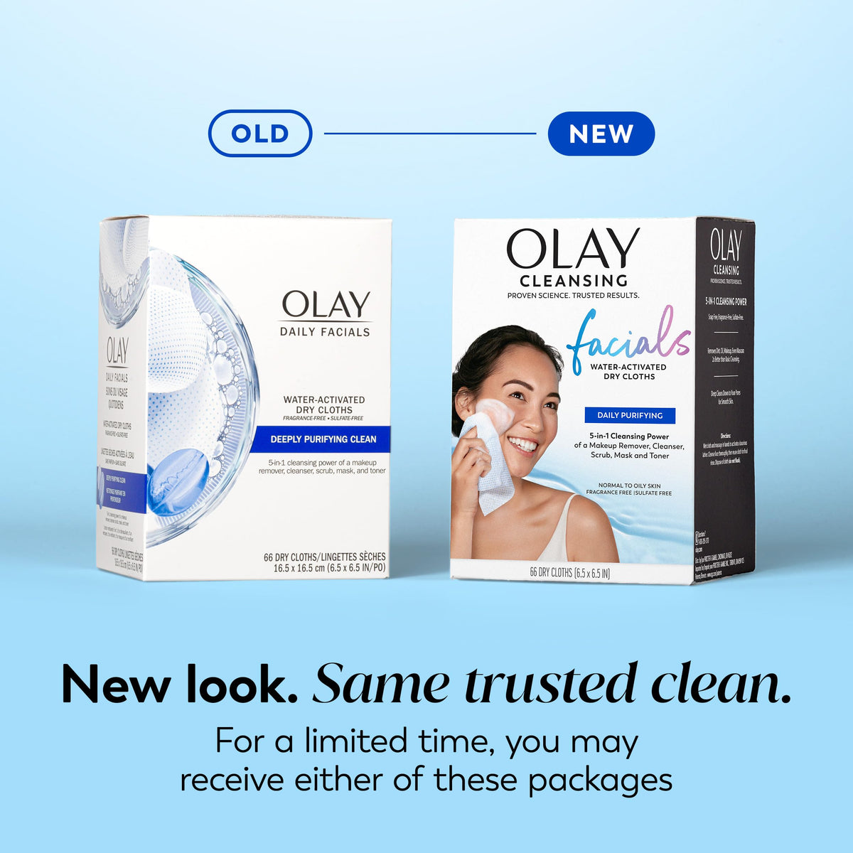 Olay Makeup Remover Wipes showing textured cloth detail
