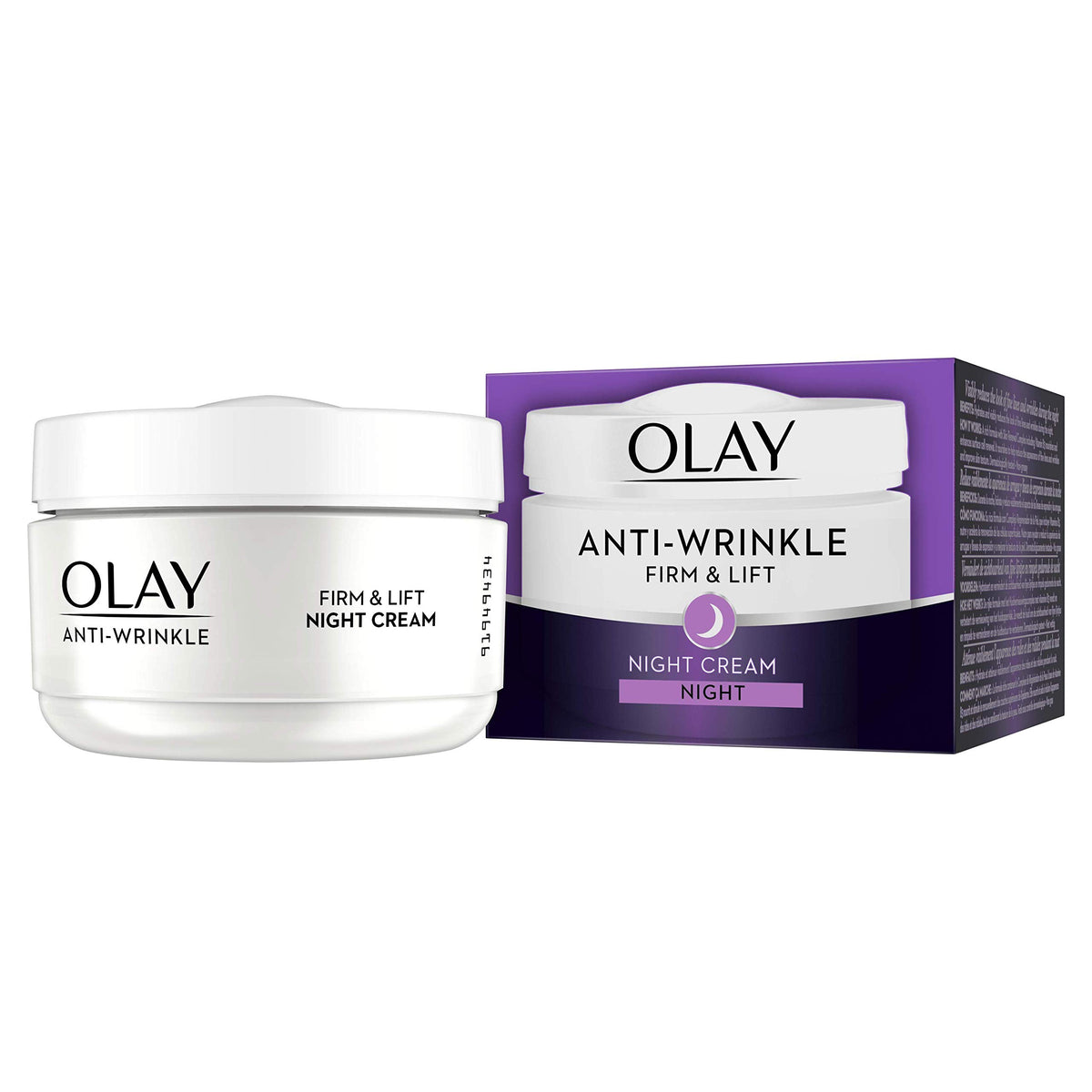 Olay Night Cream for 40+ with macadamia nut oil, 100g jar front view