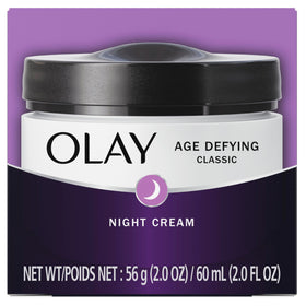 Olay Night Cream lifestyle scene on a nightstand