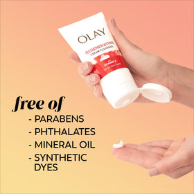 Olay Regenerist Cream Cleanser back view showing ingredients