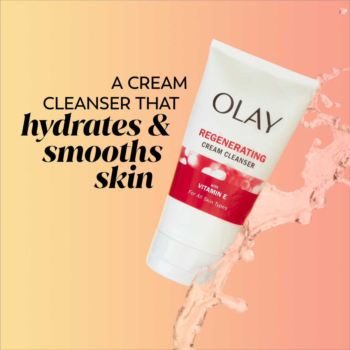 Olay Regenerist Cream Cleanser back view with ingredients
