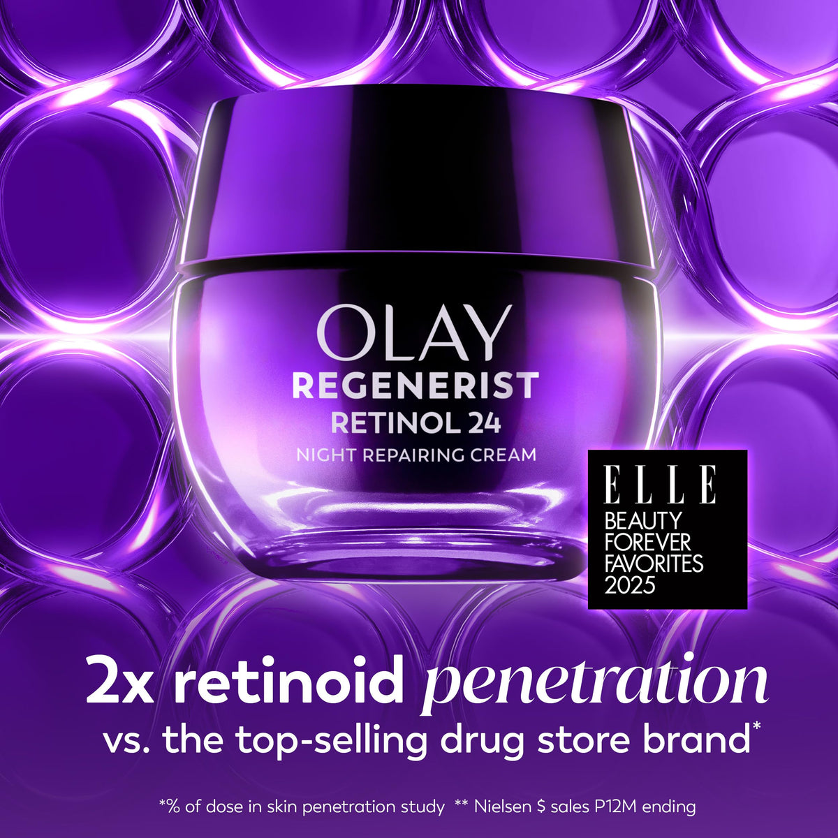 Olay Retinol Night Cream 1.7oz with a measuring spoon