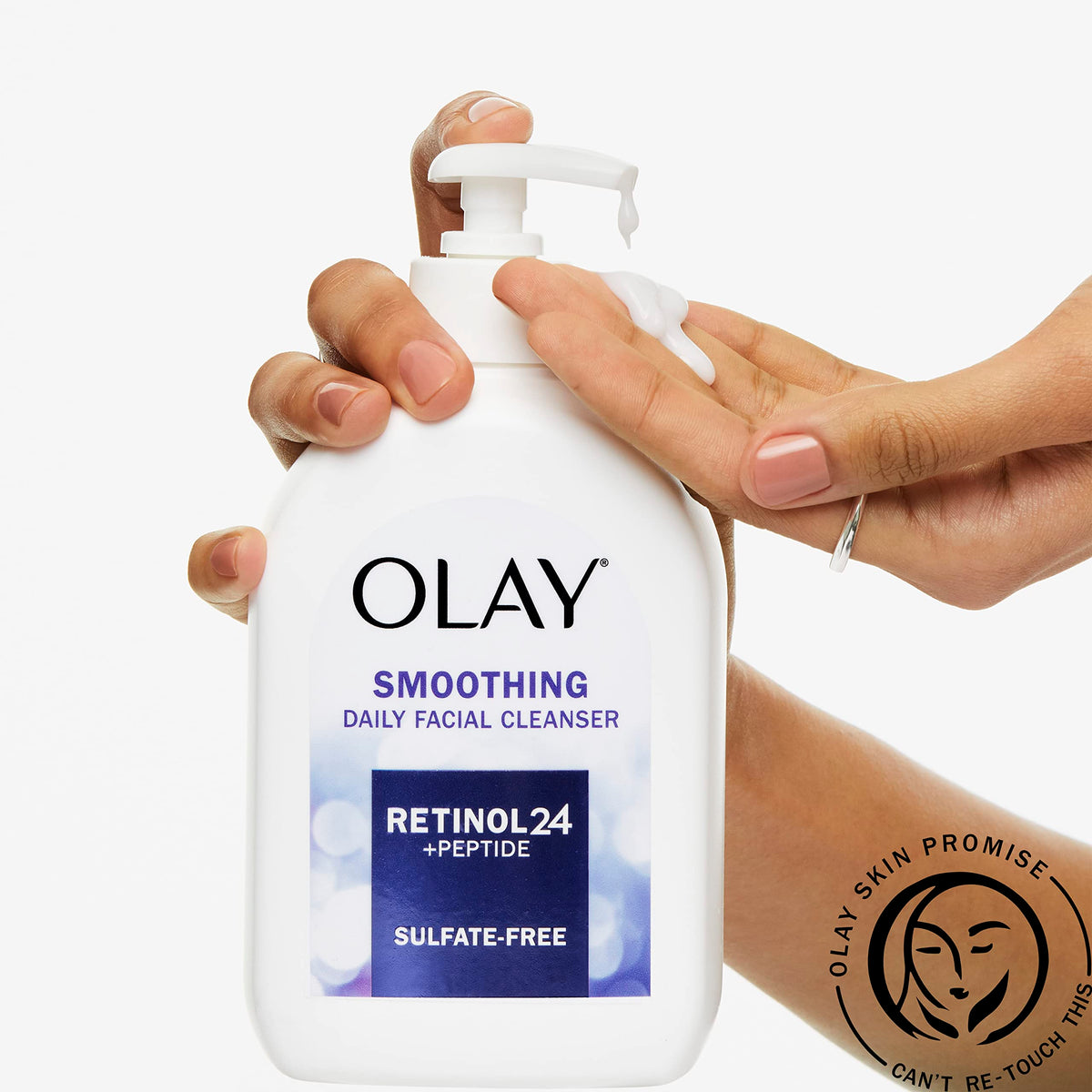 Olay Smoothing Daily Facial Cleanser packaging side view