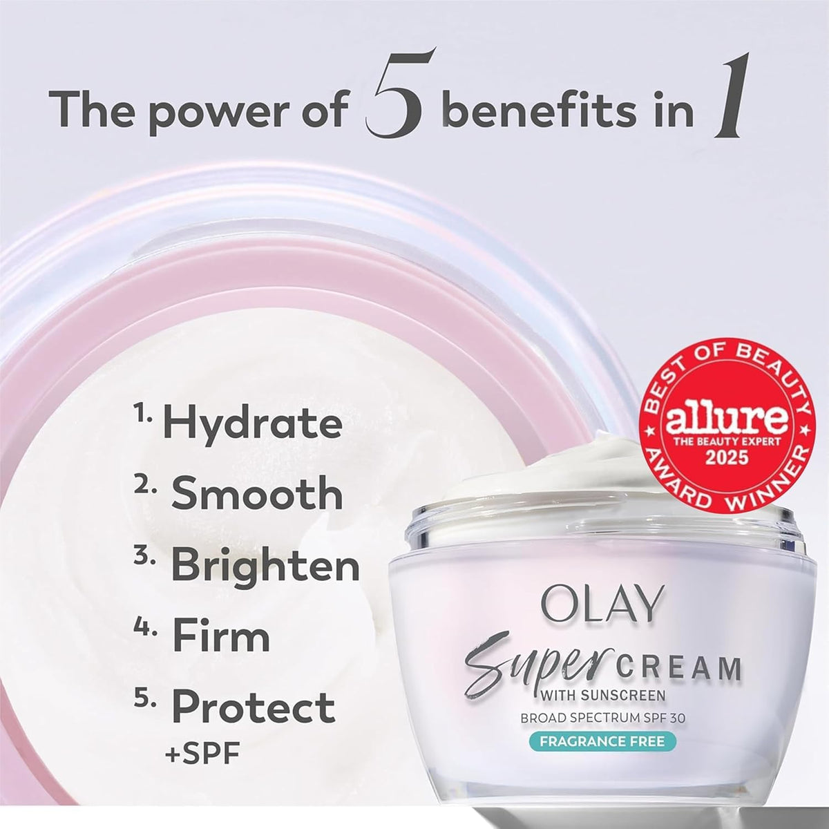 Olay Super Cream SPF 30 side view with packaging