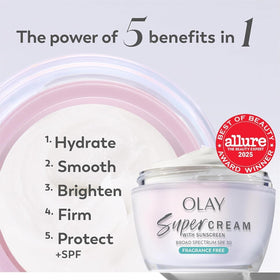 Olay Super Cream SPF 30 side view with packaging