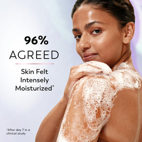 Olay Super Serum Body Wash with ingredients displayed