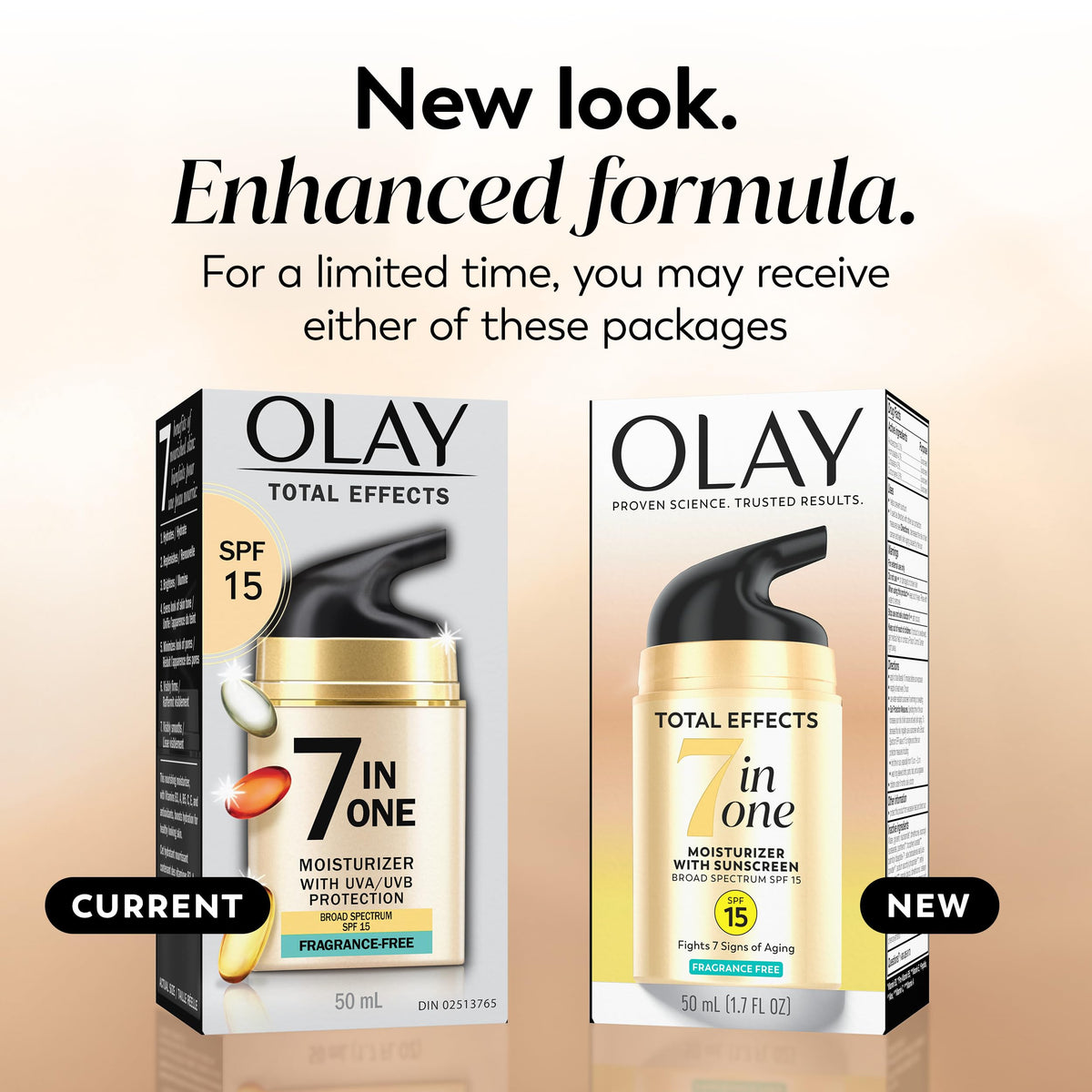 Olay Total Effects 7-in-1 Face Moisturizer back view with ingredients