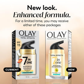 Olay Total Effects 7-in-1 Face Moisturizer back view with ingredients