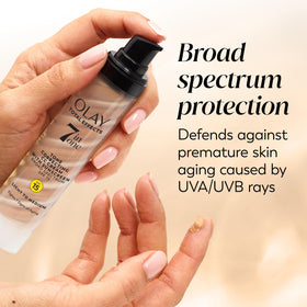 Olay Total Effects Tone Correcting Face Moisturizer application on face