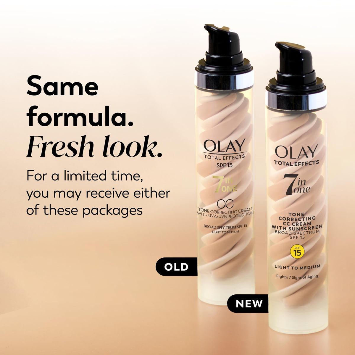 Olay Total Effects Tone Correcting Face Moisturizer back view with ingredient list