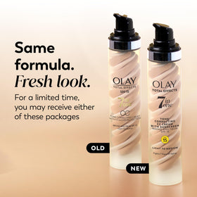 Olay Total Effects Tone Correcting Face Moisturizer back view with ingredient list