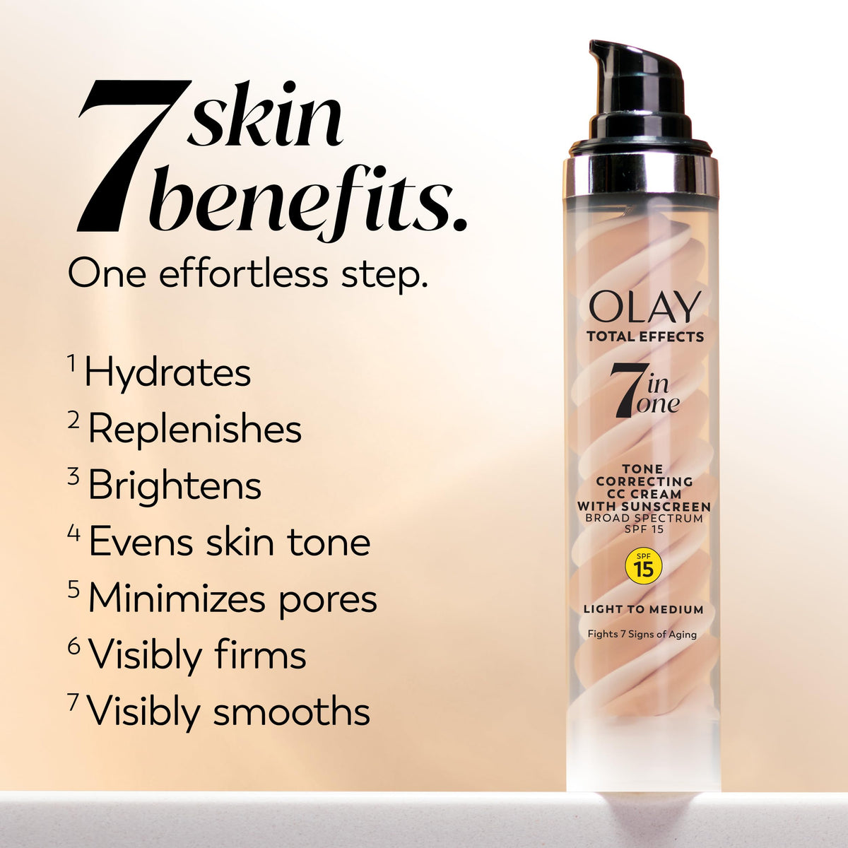 Olay Total Effects Tone Correcting Face Moisturizer side view showing packaging