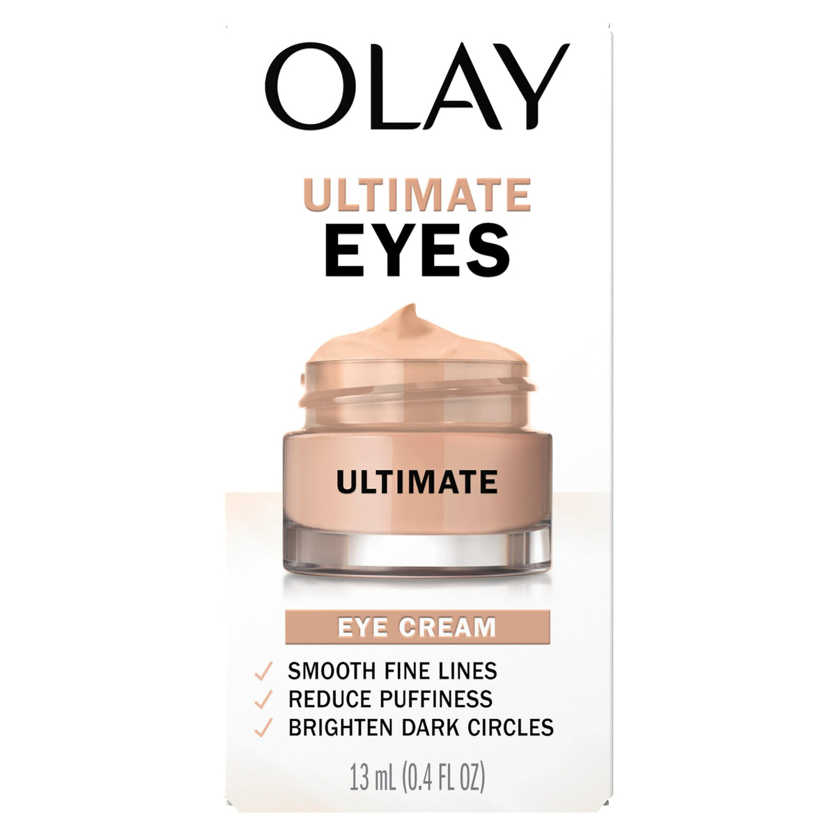 Olay Ultimate Eye Cream with ingredients list displayed